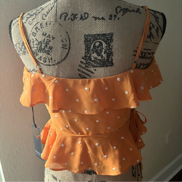 ☀️PRIVACY PLEASE 🌞 tangerine wrap top - Picture 6 of 12